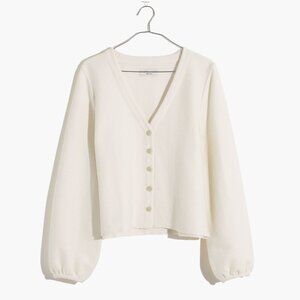 Bubble-Sleeve Cardigan Top